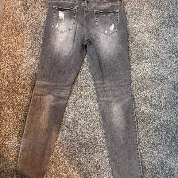 Maurices black/gray skinny jeans - distressed - Picture 3 of 4